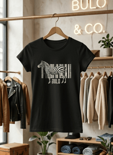 Camiseta Negra Cebra Chica