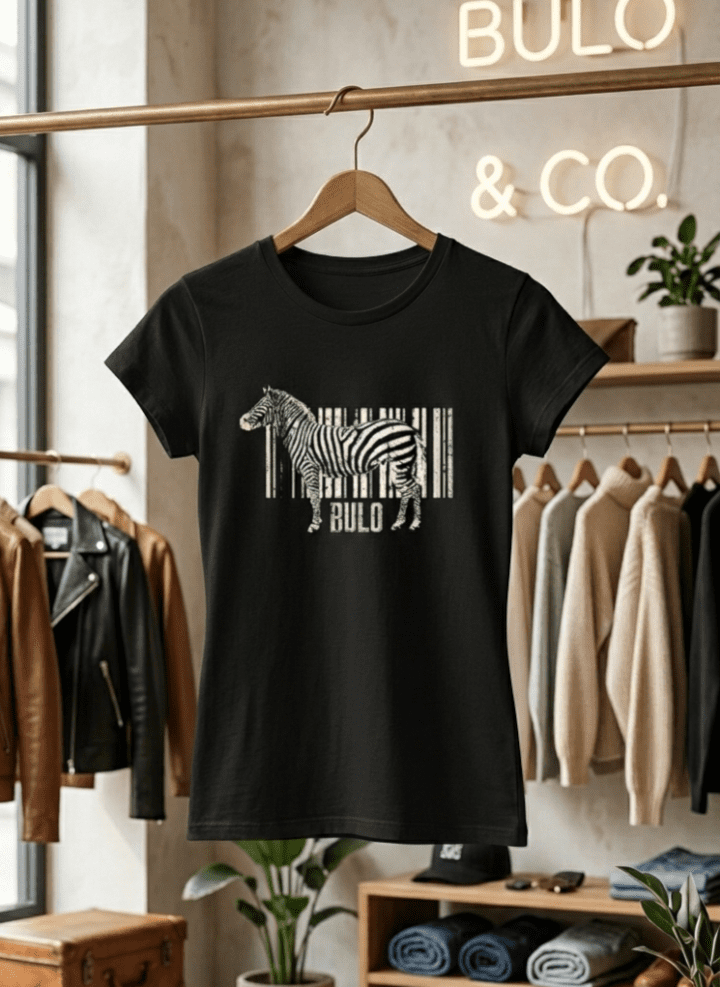 Camiseta negra cebra Chica
